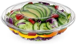 [50 Sets - 32 Oz.] Clear Plastic Salad Bowls To Go With Airtight Lids -Kitchen Island Sale 412qAfOhnIL. AC