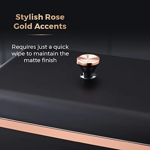Tower T826130BLK Cavaletto Bread Bin Storage, Carbon Steel, Removable Lid, Black And Rose Gold 5 Tower T826130BLK Cavaletto Bread Bin Storage, Carbon Steel, Removable Lid, Black And Rose Gold - Image 5
