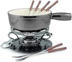 Swissmar Lugano 9 Piece Cheese Fondue Set In Matte White -Kitchen Island Sale 413DntHJkTL. AC