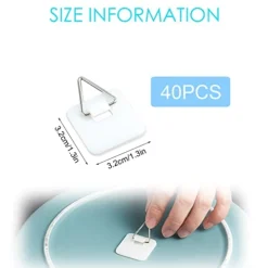 40 Pieces Invisible Adhesive Plate Hanger, Adhesive Plate Hangers For The Wall, Vertical Plate Holder Plate Hangers For Hanging Plates Art Supplies, 1.25 Inch