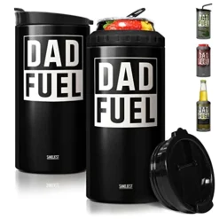 4-in-1 Dad Tumbler Gifts For Dad From Daughter Son - 12oz Dad Fuel Can Cooler Tumblers Travel Mug Cup - Stainless Steel Insulated Cans Coozie Christmas, Birthday, Father's Day Gift For Daddy