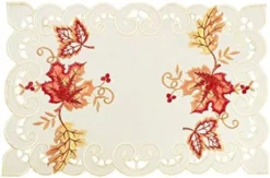 Set Of 4 Fall, Autumn Or Thanksgiving Holiday Table Doilies Place-mats, Round 16 Inch -Kitchen Island Sale 413NoutXWBL. AC