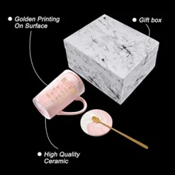 Favorite Child Mugs Dear Mom Dad Mug Set Best Gift From Daughter Son Thanksgiving Birthday Marble Cups With Gift Box Spoon Coaster 14 Oz(Pink/Gray) -Kitchen Island Sale 413dgU5tqfL