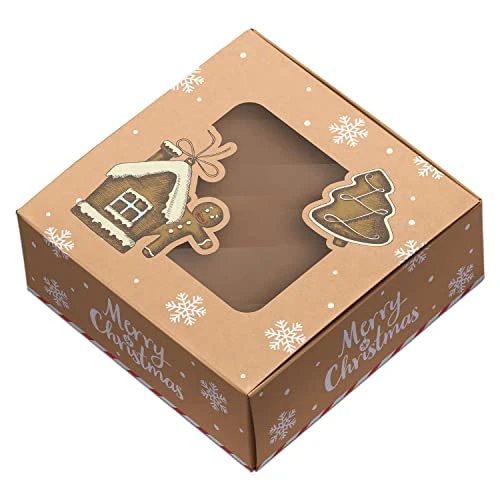 12 Christmas Cookie Boxes, Bakery Boxes Treats, Pastry, Candy, Dessert, Cookie Boxes With Window, Treat Boxes, Containers With Lids, Holiday Cookie Tin For Gift Giving, Gingerbread House, Santa Themed 3 12 Christmas Cookie Boxes, Bakery Boxes Treats, Pastry, Candy, Dessert, Cookie Boxes With Window, Treat Boxes, Containers With Lids, Holiday Cookie Tin For Gift Giving, Gingerbread House, Santa Themed - Image 3