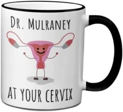OBGYN Mug - Customized Obstetrician Thank You Gift - Personalized Doctor Cup - Gynecologist Dr Custom Name - Baby Doctor Appreciation Gifts - Match Day - At Your Cervix (15oz, Black Handle/rim) -Kitchen Island Sale 41407pCeE6L. AC