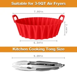 2-Pack Silicone Air Fryer Liner, 8inch Reusable Air Fryer Basket Food Safe Air Fryers Oven Accessories Easy Cleaning Air Fryers Silicone Pot Round For 3 To 5 QT Air Fryer With Kitchen Cooking Tong 10 2-Pack Silicone Air Fryer Liner, 8inch Reusable Air Fryer Basket Food Safe Air Fryers Oven Accessories Easy Cleaning Air Fryers Silicone Pot Round For 3 To 5 QT Air Fryer With Kitchen Cooking Tong -Kitchen Island Sale 414HmYLl1KL