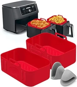 2 Pack Air Fryer Silicone Liners, Reusable Rectangle Food Grade Replacement Silicone Air Fryer Pot Insert Basket Accessories For Dual Ninja DZ201 DZ401 Instant Vortex 8 QT 10 QT Air Fryer Accessories 25 2 Pack Air Fryer Silicone Liners, Reusable Rectangle Food Grade Replacement Silicone Air Fryer Pot Insert Basket Accessories For Dual Ninja DZ201 DZ401 Instant Vortex 8 QT 10 QT Air Fryer Accessories -Kitchen Island Sale 414Qgg1tGEL. AC
