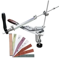 Knife Sharpener Kit, RUIXIN PRO Professional Knife Sharpeners, 360° Flip Rotation Fixed-Angled, Upgraded Precise Slider & Fixture, Kitchen Chef Knife Sharpening System Kit, 7 Stones + 1 Leather Strop