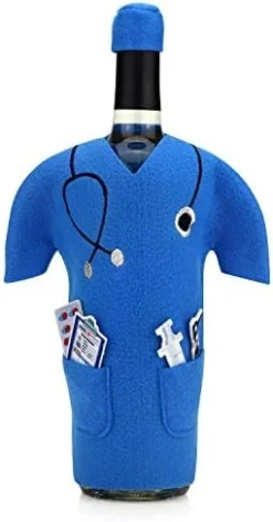 White Coat Wine Gifts For Women Doctors - Felt Wine Gift Bag With Otoscope, Syringe, Capsules, Necklace, Doctors Wine Cover Gifts For Graduation Birthday Anniversary Nurse Practitioner Gifts For Women -Kitchen Island Sale 415 p9QTNEL. AC