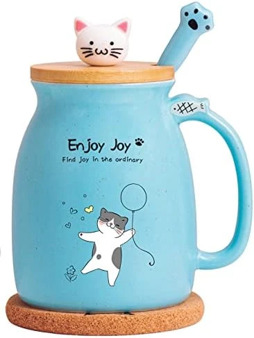 Novelty Cat Mug Cute Ceramic Coffee Cup With Kawaii Wooden Kitty Lid, Lovely Cat Claw Spoon, Anime Wooden Cat Coaster, Cat Things Pink Birthday Mug Gift For Cat Lovers Girl Kids Women 480ML (Pink) 7 Novelty Cat Mug Cute Ceramic Coffee Cup With Kawaii Wooden Kitty Lid, Lovely Cat Claw Spoon, Anime Wooden Cat Coaster, Cat Things Pink Birthday Mug Gift For Cat Lovers Girl Kids Women 480ML (Pink) - Image 7