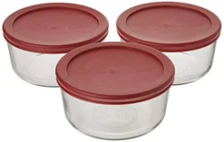 4 Cup Food Storage Containers With Red Lids (3)