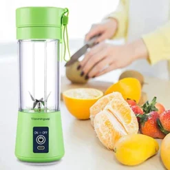 Portable Blender Personal 6 Blades Juicer Cup Household Fruit Mixer, With Magnetic Secure Switch, USB Charger Cable (Green) -Kitchen Island Sale 415Dq9fwewL