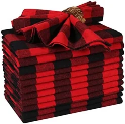Cloth Dinner Napkin Gingham Plaid Check Fabric-18X18 Red White, Wedding Napkins, Cocktails Napkins, Fabric Napkins, Cotton Napkins, Mitered Corners & Generous Hem, Dinner Napkins Set Of 12 -Kitchen Island Sale 415UYqSZwfS. AC