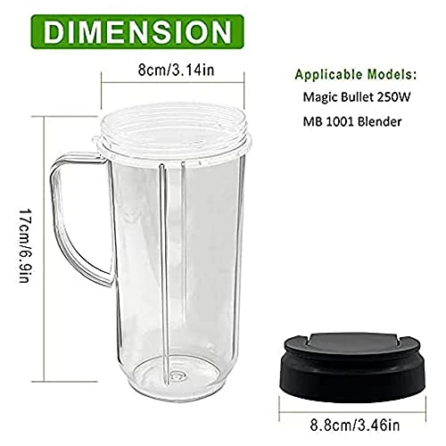 4 Piece Set 22oz Tall Replacement Blender Cup With Flip Top To Go Lid And Handle Compatible With Magic Bullet Cups Travel Mugs 250w MB1001 Blender Juicer Mixer 3 4 Piece Set 22oz Tall Replacement Blender Cup With Flip Top To Go Lid And Handle Compatible With Magic Bullet Cups Travel Mugs 250w MB1001 Blender Juicer Mixer - Image 3