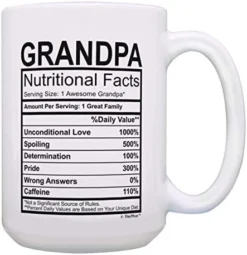 Mothers Day Gifts For Grandma Nutritional Facts Label Funny Gifts For Grandma Gag Gift Coffee Mug Tea Cup White -Kitchen Island Sale 4161ASKcQWL. AC