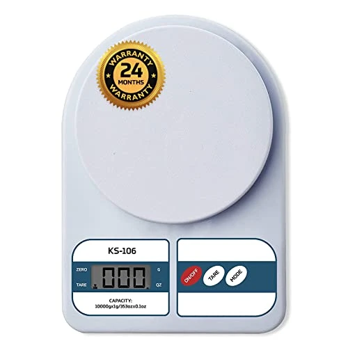 BeatXP Kitchen Scale Multipurpose Portable Electronic Digital Weighing Scale | Weight Machine With Back Light LCD Display | White |10 Kg | 2 Year Warranty | 6 BeatXP Kitchen Scale Multipurpose Portable Electronic Digital Weighing Scale | Weight Machine With Back Light LCD Display | White |10 Kg | 2 Year Warranty | - Image 6