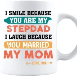 Fathers Day Mugs For Stepdad - Personalized Name I Smile Because Youre My Step Dad, Stepdad Mug From Stepdaughter On Birthday, Christmas Coffee Mug (11oz, White) -Kitchen Island Sale 416Ui 4Bj1L. AC