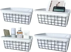 Wire Basket With Liner, 4 Pack Wire Baskets For Storage, Durable Metal Basket Organizer Storage Bin For Kitchen Cabinets, Pantry, Bathroom, Countertop, Closets (Black, 4 Liners) -Kitchen Island Sale 417KXIxaMjS. AC