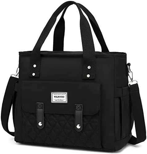 Unch Bag For Women/Men, Insulated Leakproof Cooler Adult Lunch Box, Large Lunch Tote For Work With Adjustable Shoulder Straps & Side Pockets For Picnic, Hiking, College, Beach Lunch Bag (Black) 5 Unch Bag For Women/Men, Insulated Leakproof Cooler Adult Lunch Box, Large Lunch Tote For Work With Adjustable Shoulder Straps & Side Pockets For Picnic, Hiking, College, Beach Lunch Bag (Black) - Image 5