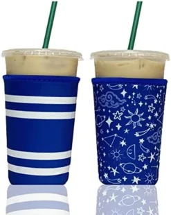 Axendale And Co Reusable Neoprene Insulator Sleeves For Iced Coffee And Cold Drink Cups (2 PK Medium 22-24oz, Black Smooth) -Kitchen Island Sale 417ZG81FGGL. AC