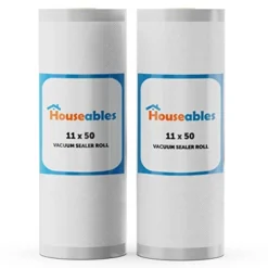 Vacuum Sealer Bags, Food Saver Rolls, Sous Vide Seal Bag, 11 Inch X 50 Ft, 2 Pack, Heavy Duty, Vaccum Sealed Roll, For Meal Storage, Vac Sealing Machine, Freezer, Reusable, Resealable