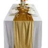 OME Velvet Table Runner, 10ft Luxurious Wedding Reception Decorations Soft Velvet Fabric Table Linen Overlay For Party (20 X 120 Inch, Gold)