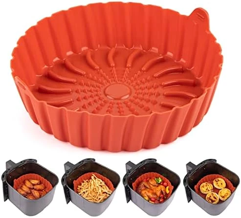 Aichoof Air Fryer Liner, 7 Inch~8 Inch Reusable Silicone Round Air Fryer Pot,Non-Stick Oil Filter Design 100% Food-Grade Kitchen Mat, 20cm Large Replacement Accessories For Air Fryer 9 Aichoof Air Fryer Liner, 7 Inch~8 Inch Reusable Silicone Round Air Fryer Pot,Non-Stick Oil Filter Design 100% Food-Grade Kitchen Mat, 20cm Large Replacement Accessories For Air Fryer - Image 9