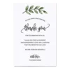 Thank You Placecards For Wedding (Set Of 50) Large 4" X 6" Table Place Setting Cards - Made In USA - Watercolor Greenery Green Leaves On White