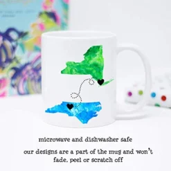 Mom, Personalized Long Distance Coffee Mug, Mother's Day Gift, States With Hearts Over Cities, 11oz Or 15oz -Kitchen Island Sale 418GsPQ5D0L