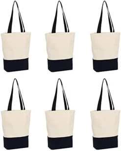 Canvas Tote Bag Heavy Duty 12 Oz Cotton With Bottom Gusset Grocery Beach Shopping Bag 17x14x4 Inches - 6 Pack (Red) -Kitchen Island Sale 418ZdzAUn6L. AC