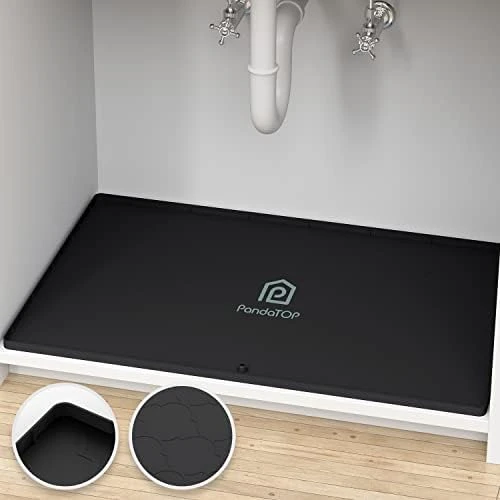 Under Sink Mat, 28" X 22" Silicone Kitchen Cabinet Tray, Waterproof & Flexible Under Sink Liner For Kitchen Bathroom And Laundry Room 7 Under Sink Mat, 28" X 22" Silicone Kitchen Cabinet Tray, Waterproof & Flexible Under Sink Liner For Kitchen Bathroom And Laundry Room - Image 7