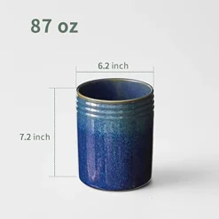 ZONESUM Kitchen Utensil Holder For Countertop, 7.2" Large Ceramic Utensil Crock With Table-Protection Cork Mat, Cooking Utensil Holder For Kitchen Decor, Starry Blue 6 ZONESUM Kitchen Utensil Holder For Countertop, 7.2" Large Ceramic Utensil Crock With Table-Protection Cork Mat, Cooking Utensil Holder For Kitchen Decor, Starry Blue -Kitchen Island Sale 418jmgfTq5L