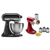KitchenAid Classic Series Stand Mixer, 4.5 Q, Onyx Black & Fresh Prep Slicer/Shredder Attachment, White