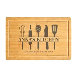 Mom's Kitchen Cutting Board - Personalized Engraved Mother's Day Gift - Custom Cooking Present For Moms