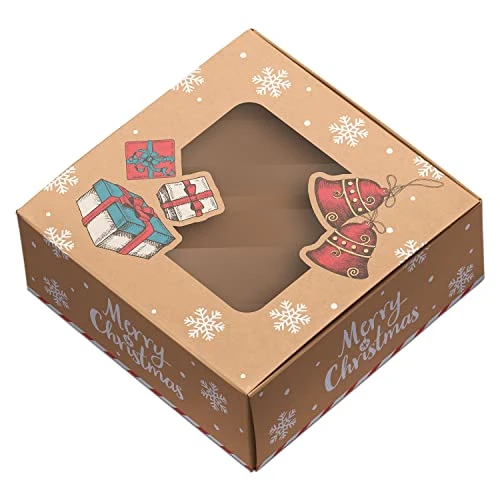 12 Christmas Cookie Boxes, Bakery Boxes Treats, Pastry, Candy, Dessert, Cookie Boxes With Window, Treat Boxes, Containers With Lids, Holiday Cookie Tin For Gift Giving, Gingerbread House, Santa Themed 4 12 Christmas Cookie Boxes, Bakery Boxes Treats, Pastry, Candy, Dessert, Cookie Boxes With Window, Treat Boxes, Containers With Lids, Holiday Cookie Tin For Gift Giving, Gingerbread House, Santa Themed - Image 4
