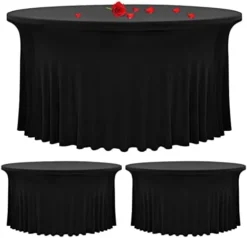 3 Pack Stretch Tablecloth Spandex Table Skirts For Rectangle Tables Washable Wrinkle Resistant Table Covers 6ft And Fitted Table Skirts For Tradeshows,Banquets Or Restaurants,Parties,Events (Black) -Kitchen Island Sale 418ujhffgEL. AC