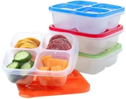 ® - Bento Snack Boxes - Reusable 4-Compartment Food Containers For School, Work And Travel, Set Of 4, Brights -Kitchen Island Sale 4195CDfYjsL. AC