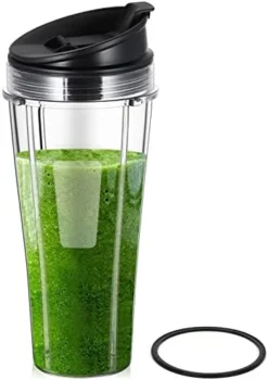 24OZ Blender Replacement Cups For Ninja Blender, 2 - Pack Replacement Cups With Sip & Seal Lid And Gaskets Set Compatible With Nutri Ninja Auto IQ Series Blenders BL450, BL480, BL490, BL640, BL680 -Kitchen Island Sale 4197ni7RrtL. AC