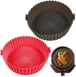 2 Pairs Air Fryer Silicone Pot 8.5 Inch, Silicone Air Fryer Liner, Reusable Non-Stick Air Fryer Liners Mats, Air Fryer Accessories For Oven, Microwave Cake Baking Pans, Home Kitchen Air Fryer Basket -Kitchen Island Sale 419xiL30xtL. AC