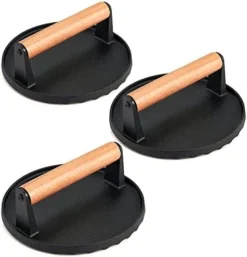 Cast Iron Burger Press, 7 Inch Round Heavy Duty Bacon Meat Steak Grill Press With Wooden Handle, Heat Proof, Rust Resistance, Griddle Accessorie Burger Smasher For BBQ Flat Top Teppanyaki 25 Cast Iron Burger Press, 7 Inch Round Heavy Duty Bacon Meat Steak Grill Press With Wooden Handle, Heat Proof, Rust Resistance, Griddle Accessorie Burger Smasher For BBQ Flat Top Teppanyaki -Kitchen Island Sale 41A9eyTTqmL. AC