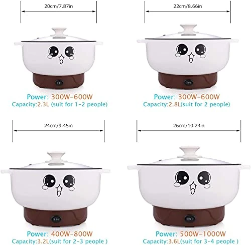 110 V,4 In 1 Multifunction Electric Skillet,Non-Stick Hot Pot,Stainless Steel Rice Cooker/Noodle Cooker,Portable Frying Pan & Roaster,Mini Stockpot With Lid. 4 110 V,4 In 1 Multifunction Electric Skillet,Non-Stick Hot Pot,Stainless Steel Rice Cooker/Noodle Cooker,Portable Frying Pan & Roaster,Mini Stockpot With Lid. - Image 4