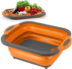 Collapsible Cutting Board - Portable Multi-Purpose Dish Tub - Washing And Draining Fruits And Veggies With Food-Grade Sink Storage - Multifunctional Basket For BBQ, Picnic,Camping And Sink (Blue) -Kitchen Island Sale 41ADmfxyRL. AC