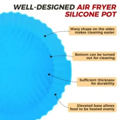 3Pcs Air Fryer Silicone Liners 8inch Air Fryer Silicone Pot Reusable Food Grade Silicone Air Fryer Baking Tray Basket Accessories Replacement Of Flammable Disposable Parchment Paper Fit 3-7QT Airfryer -Kitchen Island Sale 41AJ0oR3HJL