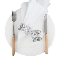 Set Of 8pcs Sparkly Napkin Rings Crystal Table Dinner Napkin Holders For Wedding Centerpieces Party Special Occasions Festival Decoration -Kitchen Island Sale 41ARGvScZDL