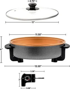 12-Inch Nonstick Electric Skillet - Family-Sized Serves 4 To 6 People -Kitchen Island Sale 41AXos5o01L