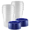 [32 Oz - 8 Pack] Twist Top Food Deli Containers Screw And Seal Lid 32 Oz Stackable Reusable Quality Plastic Storage Container 8 Pack. Screw & Seal Lids BPA Free