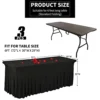 3 Pack Stretch Tablecloth Spandex Table Skirts For Rectangle Tables Washable Wrinkle Resistant Table Covers 6ft And Fitted Table Skirts For Tradeshows,Banquets Or Restaurants,Parties,Events (Black)