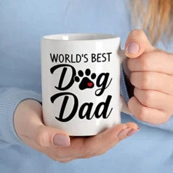 World's Best Dog Dad Mug, Personalized Dog Dad Coffee Mug, Custom Dog Dad Mug, Dog Dad Cup, Dog Lover Mug, Dog Lover Gift, Pet Dog Coffee Mug, Custom Gift For Dog Owner White Cup 11oz, 15oz -Kitchen Island Sale 41Age9RXD0L