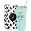 Best Aunt Ever Stainless Steel Personalized Tumbler - Insulated Cup With Cute Design - Slide Close Lid With Straw - For Pregnancy Announcements - Valentine's Day - Best Aunt Ever Gifts