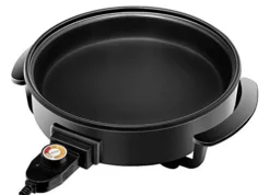 RJ05-12-RO 1400 Watt Electric Skillet 12 Inch Round Frying Pan With Non Stick Coating And Tempered Glass Lid, Black -Kitchen Island Sale 41ApBCCXyNL